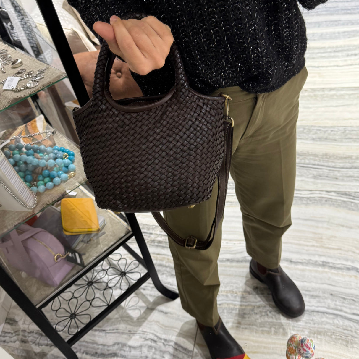 Borsa cestino Hermione small Testa di Moro