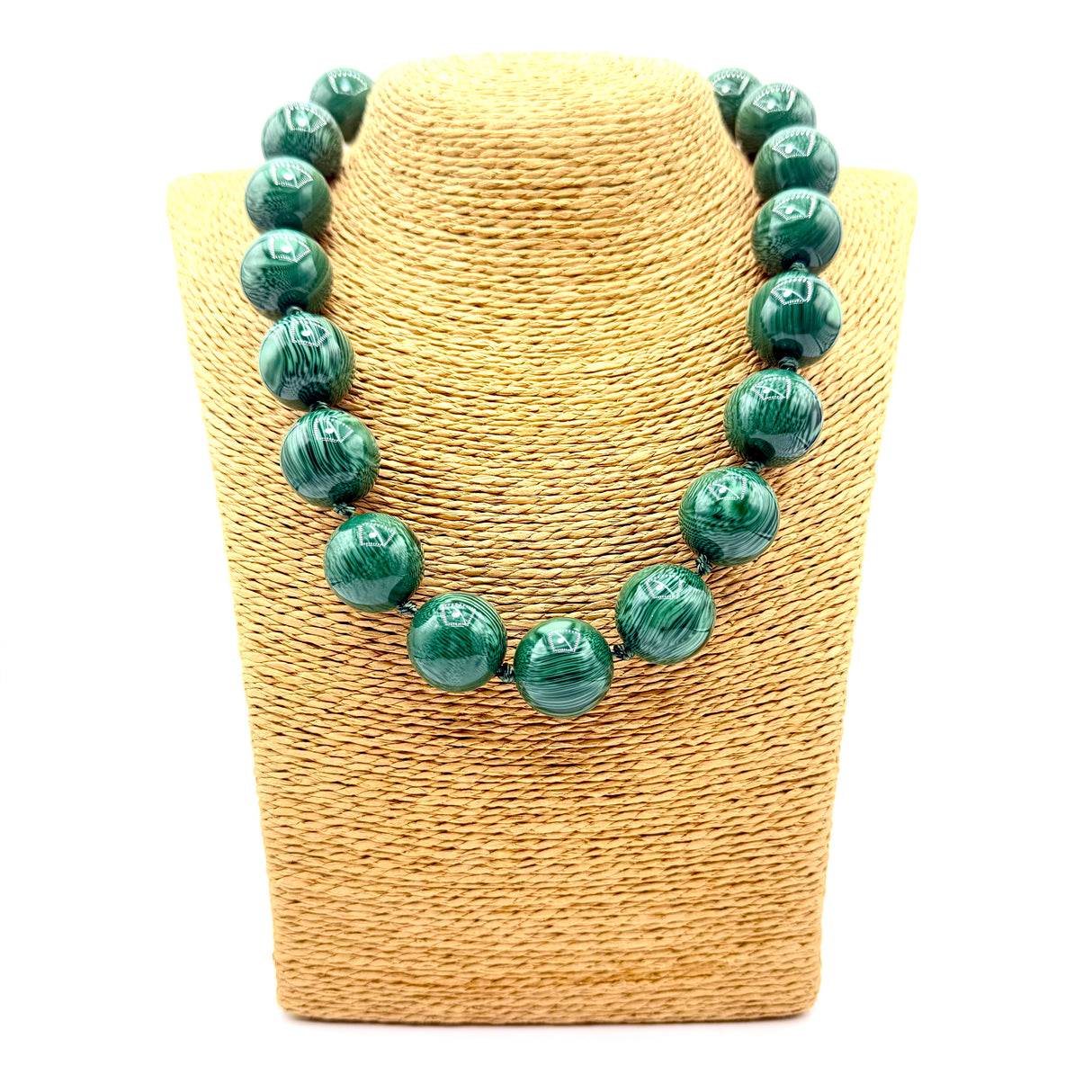 Collana sfere in Resina Occhio di Tigre Verde
