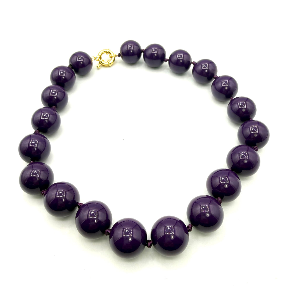 Collana sfere in Resina Viola