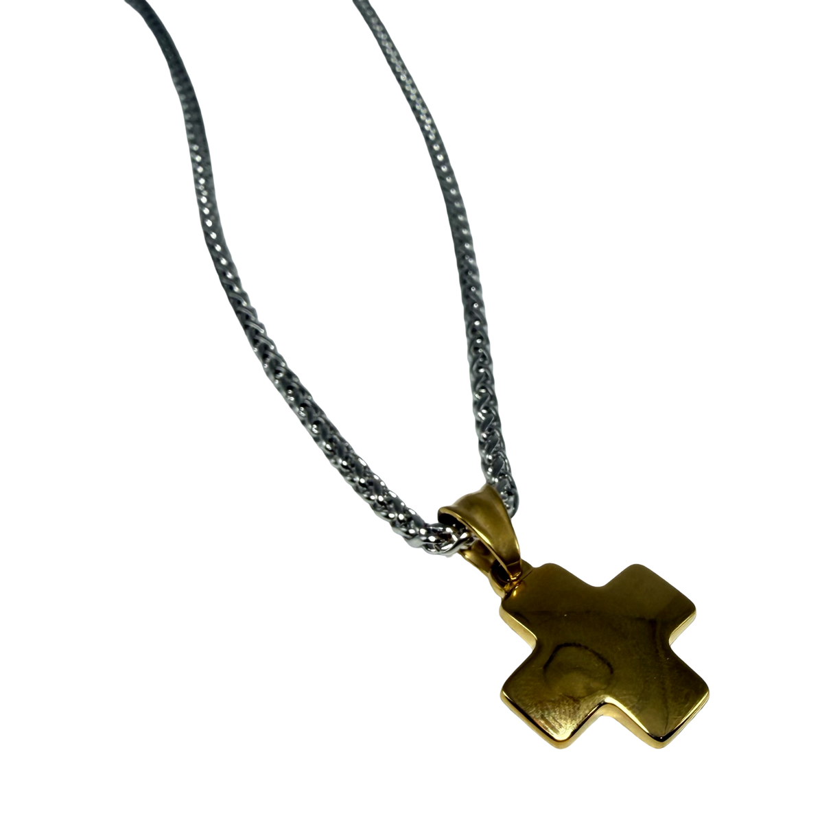 Collana Croce Bicolor acciaio inossidabile