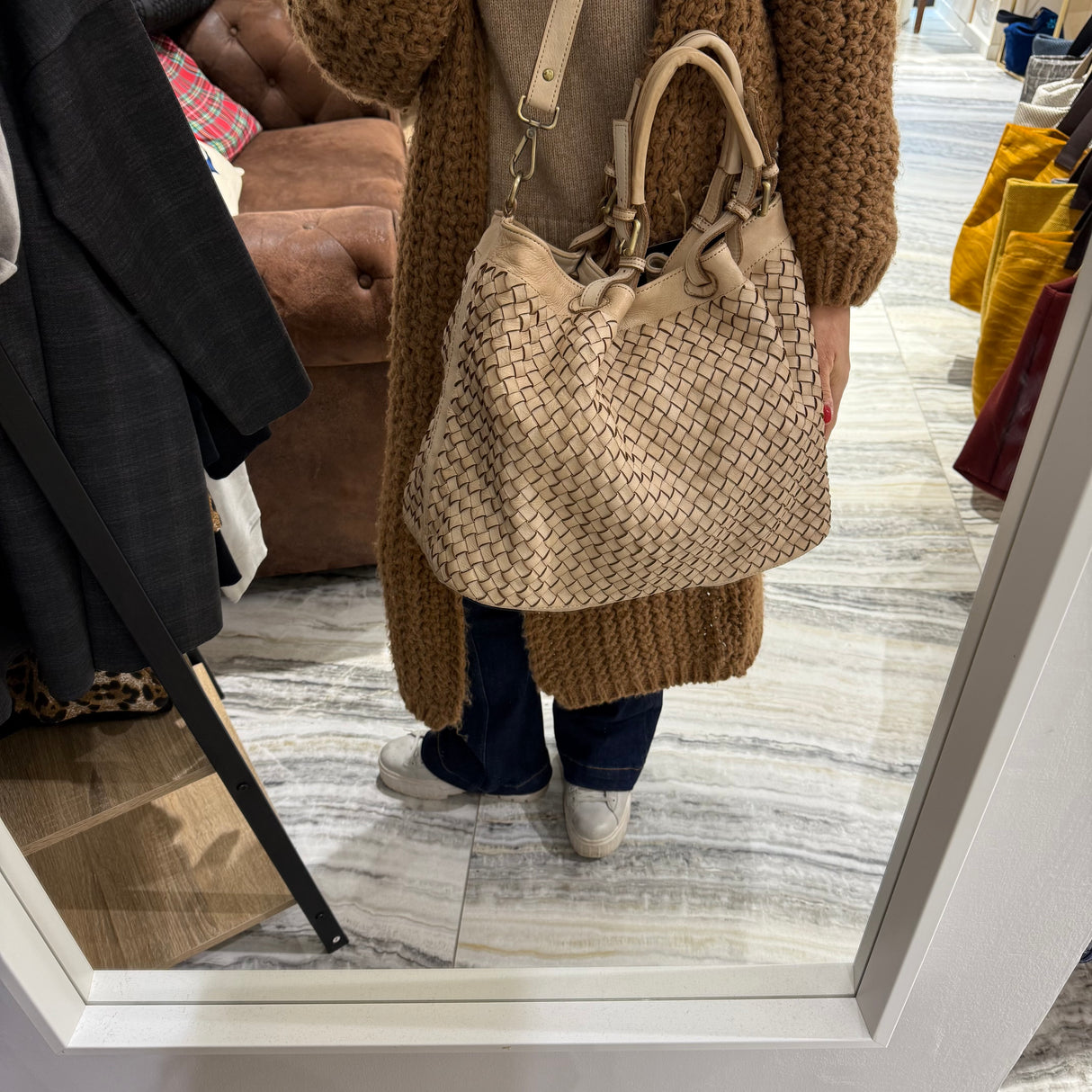 Borsa Intreccio Big Crema