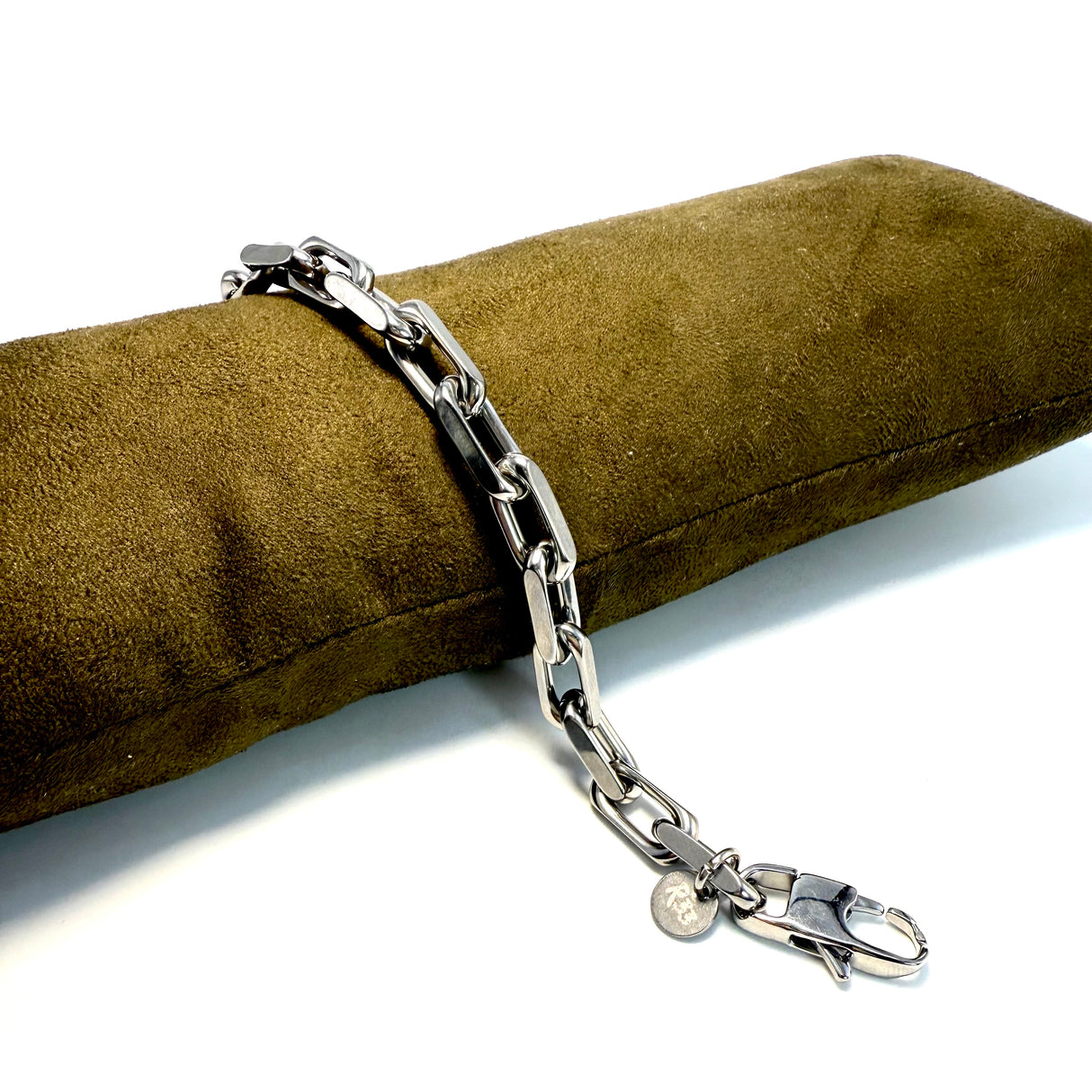 Bracciale maglia rolò rettangolo acciaio inossidabile