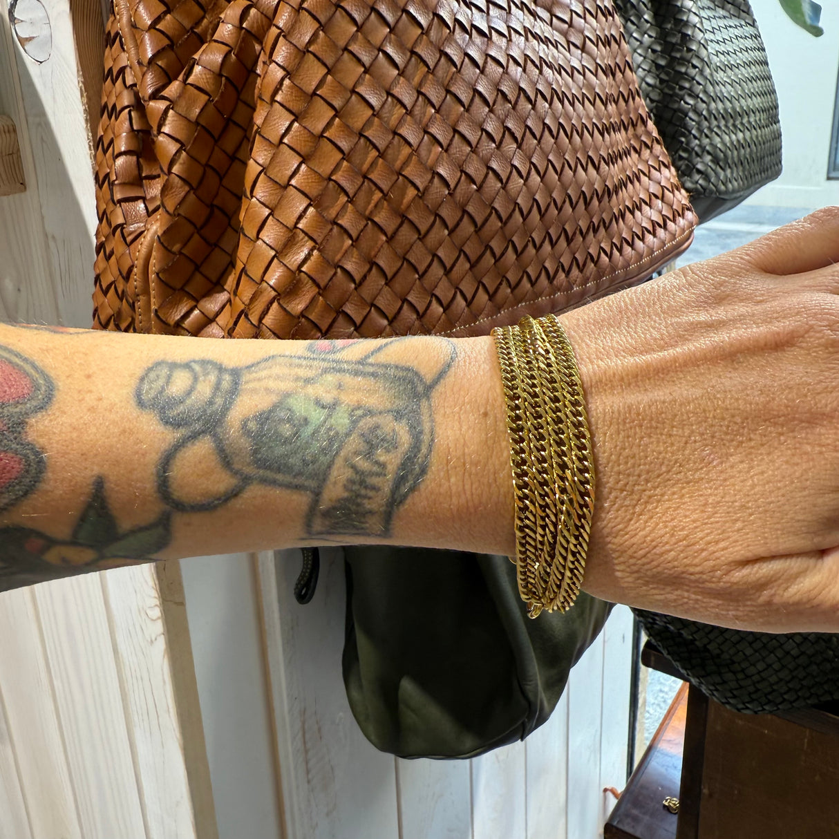 Bracciale Multifili Grumetta dorato acciaio inossidabile