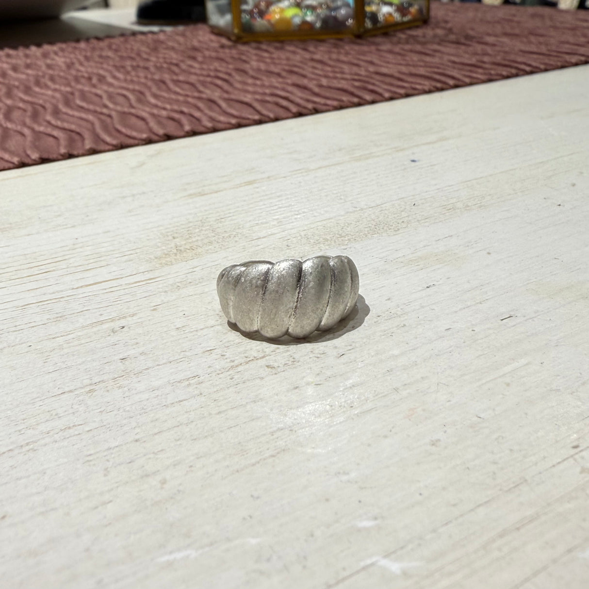 Anello Fascia satinata Croissant Argento925