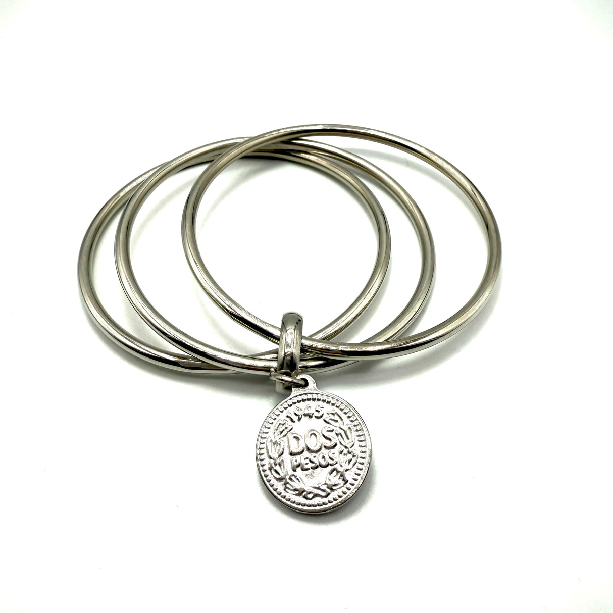 Bracciale rigido 3 fili con moneta