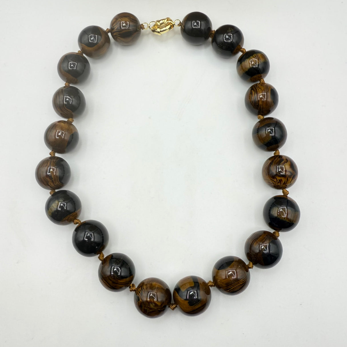 Collana sfere in Resina Occhio di Tigre 2