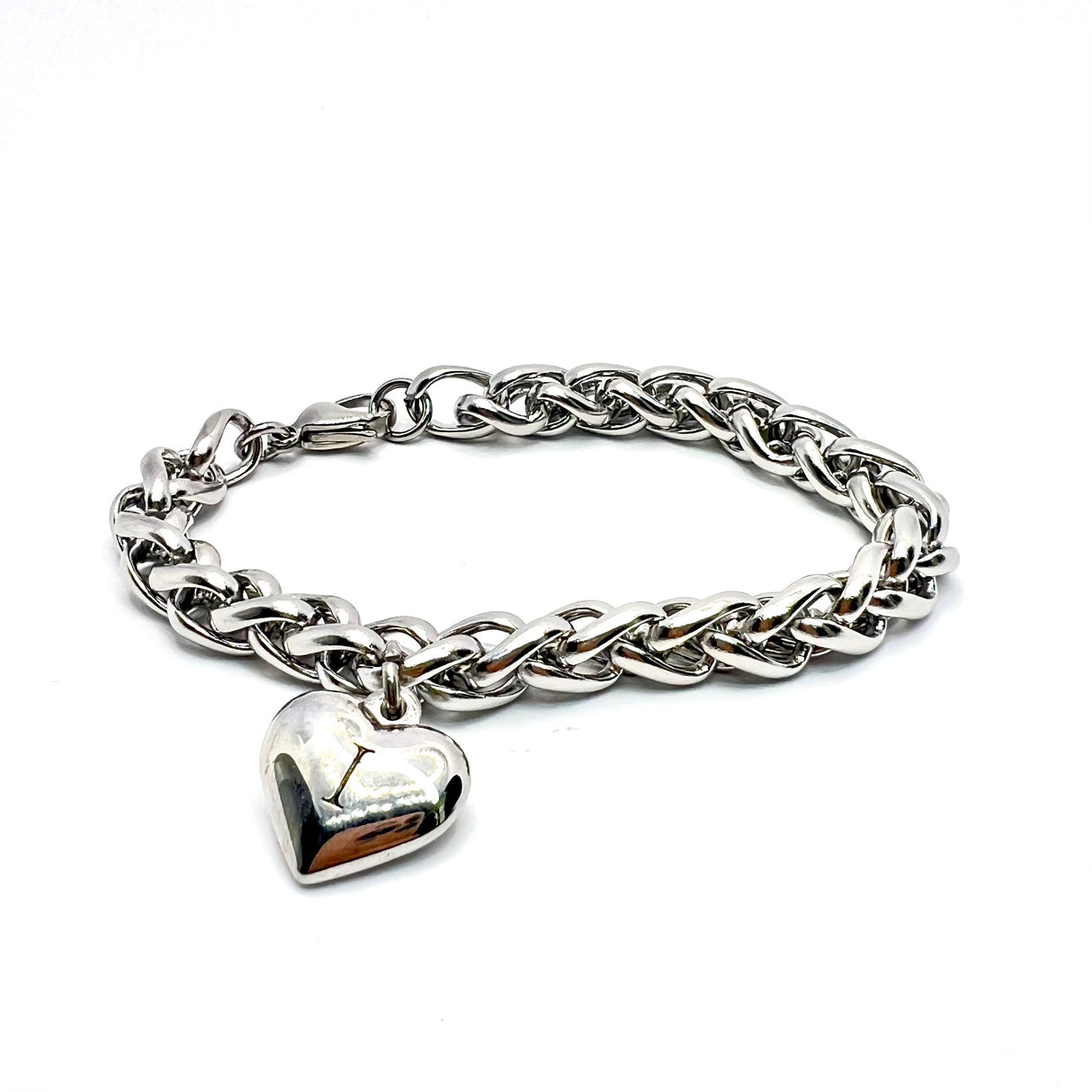 Bracciale Spiga con Lettera e Cuore, SCEGLI LA TUA...