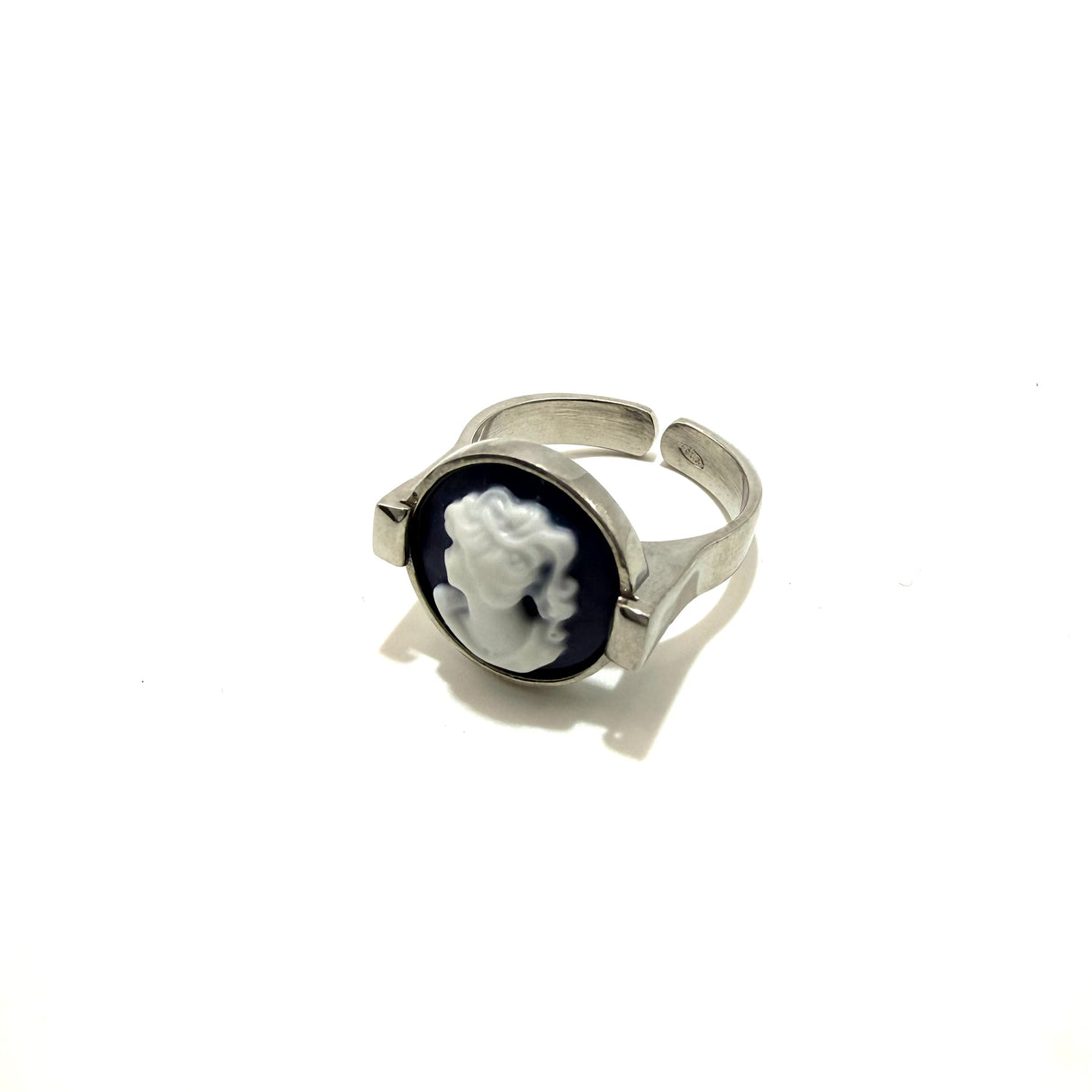 Anello Cammeo Blu regolabile Argento925