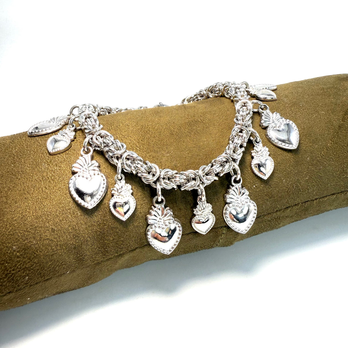 Bracciale Bizantina Cuori Sacri acciaio inossidabile