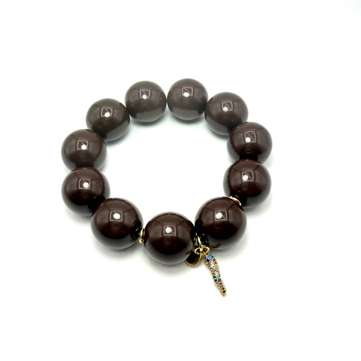 Bracciale resina Testa di moro con charms Corno Multicolor