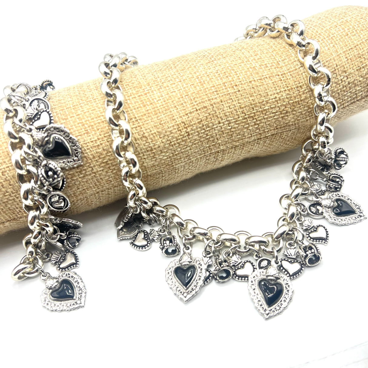 Collana e bracciale Lucky cuore sacro BLACK DUO