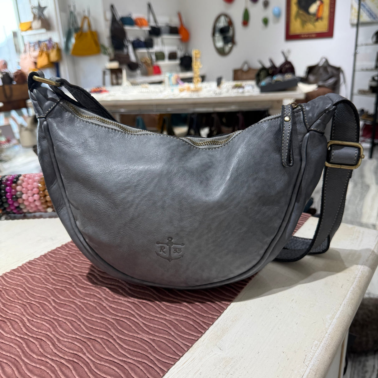 Borsa Marsupio Mezzaluna Grigia