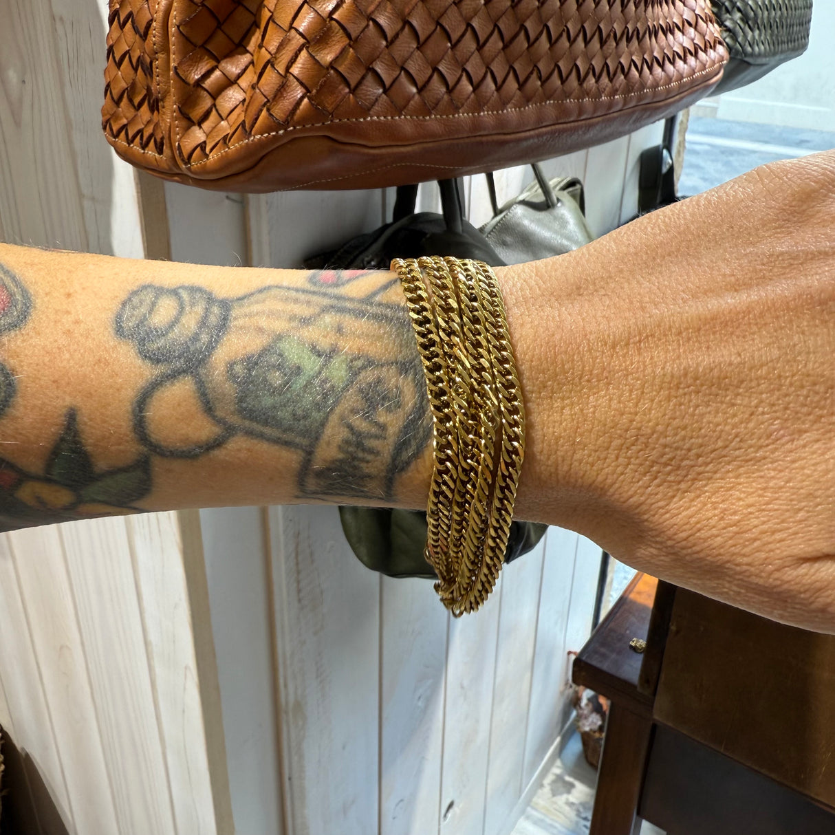 Bracciale Multifili Grumetta dorato acciaio inossidabile