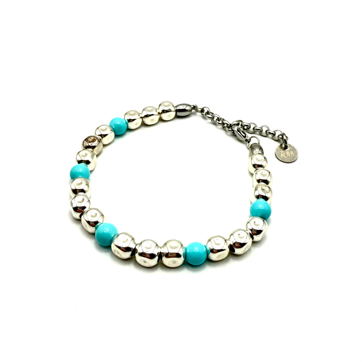 Bracciale Pepite Cubo Argento925 e Pasta di Turchese