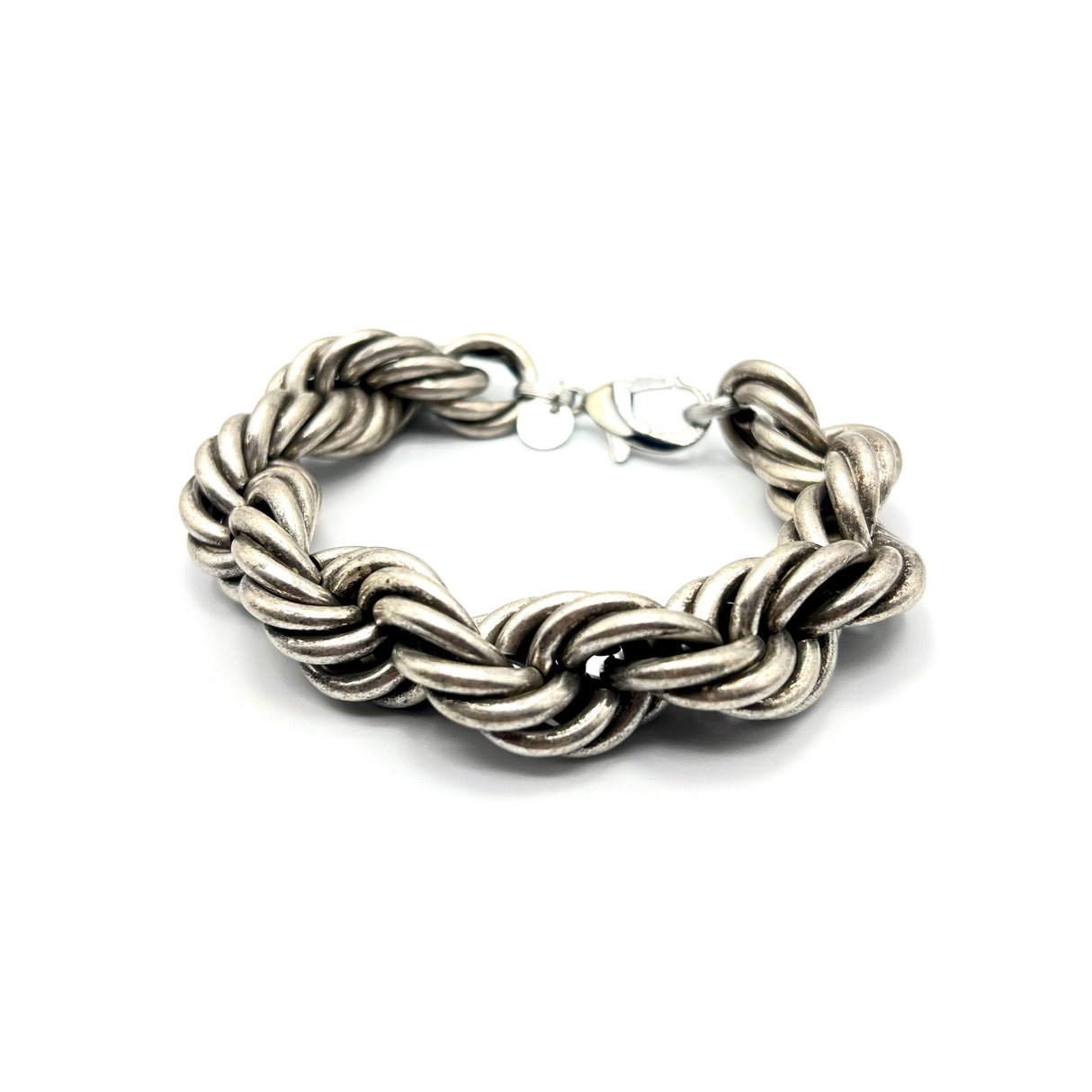 Bracciale Torcione Ottone Argento Antico