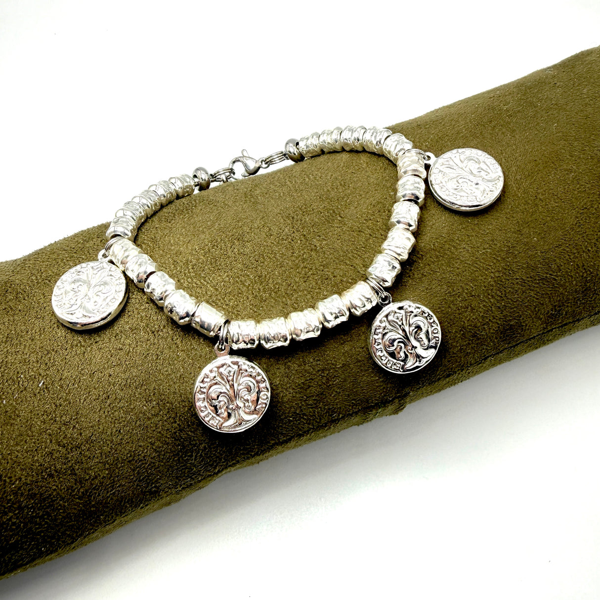 Bracciale pepite Small e Monete Argento925