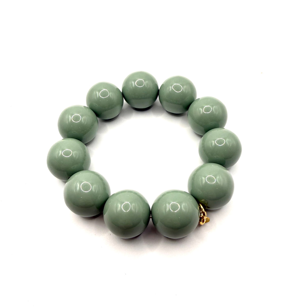 Bracciale sfere in Resina Salvia