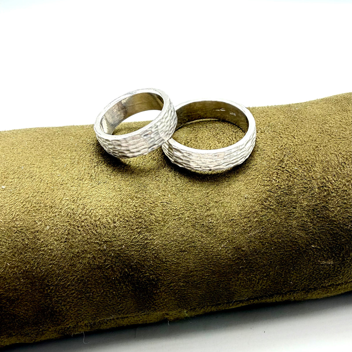 Coppia Fedi Martellate Argento925