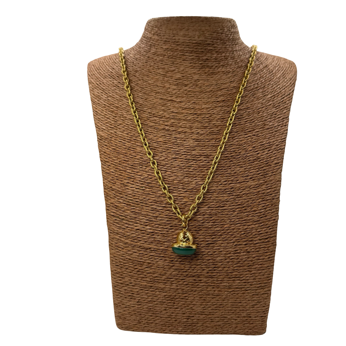 Collana Lanterna 10 Campana Small Giada Verde