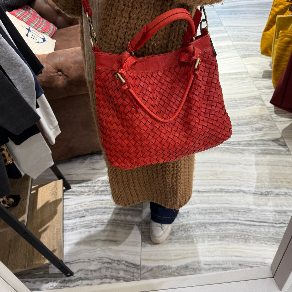 Borsa Intreccio Small Rossa