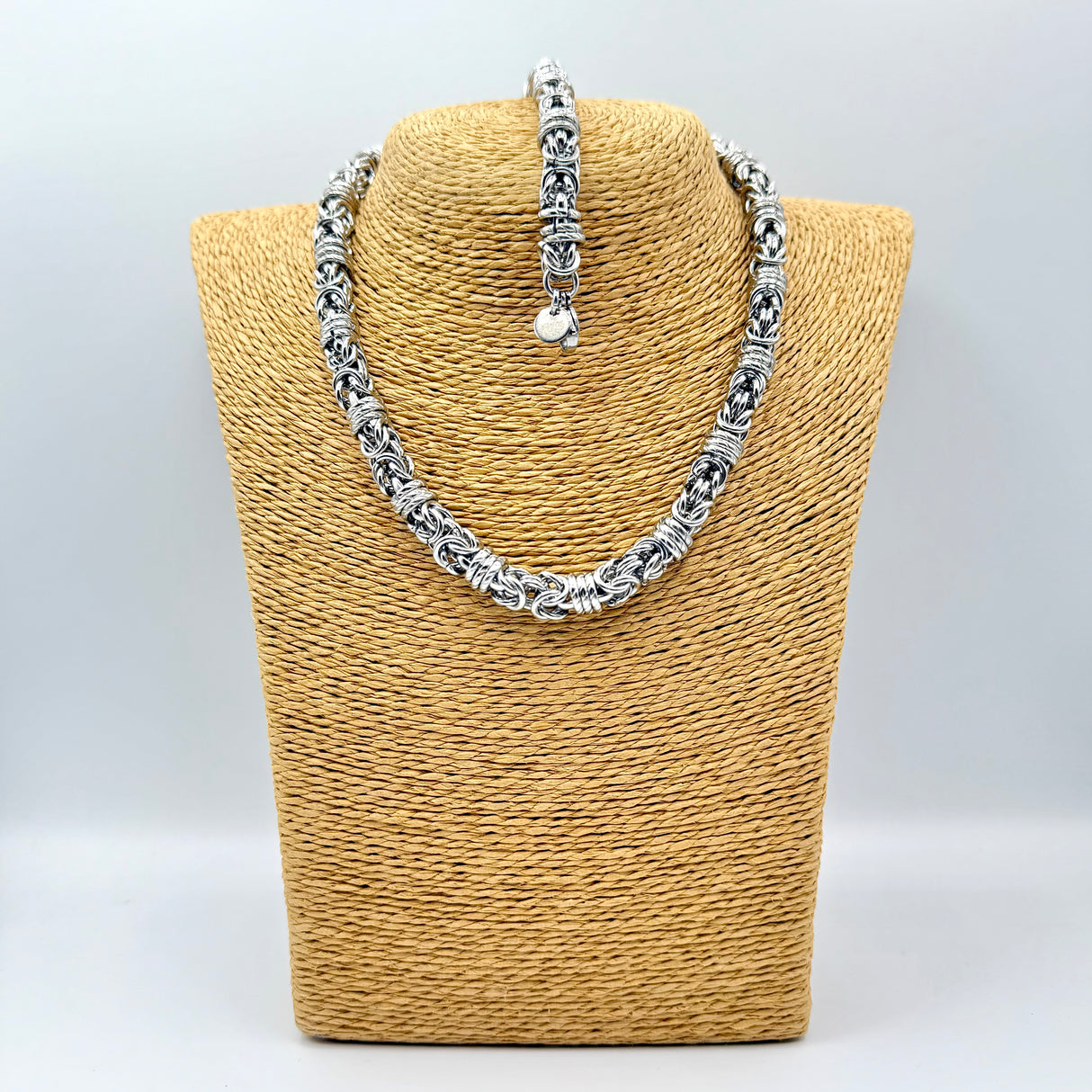 Collana e bracciale Bizantina Anelli ritorti DUO