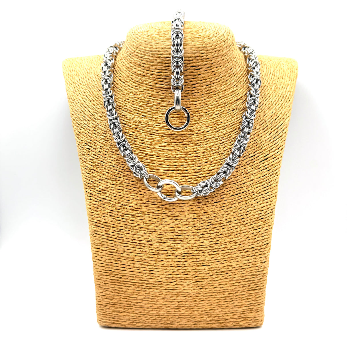 Collana e Bracciale Bizantina Media gancio ad anello DUO