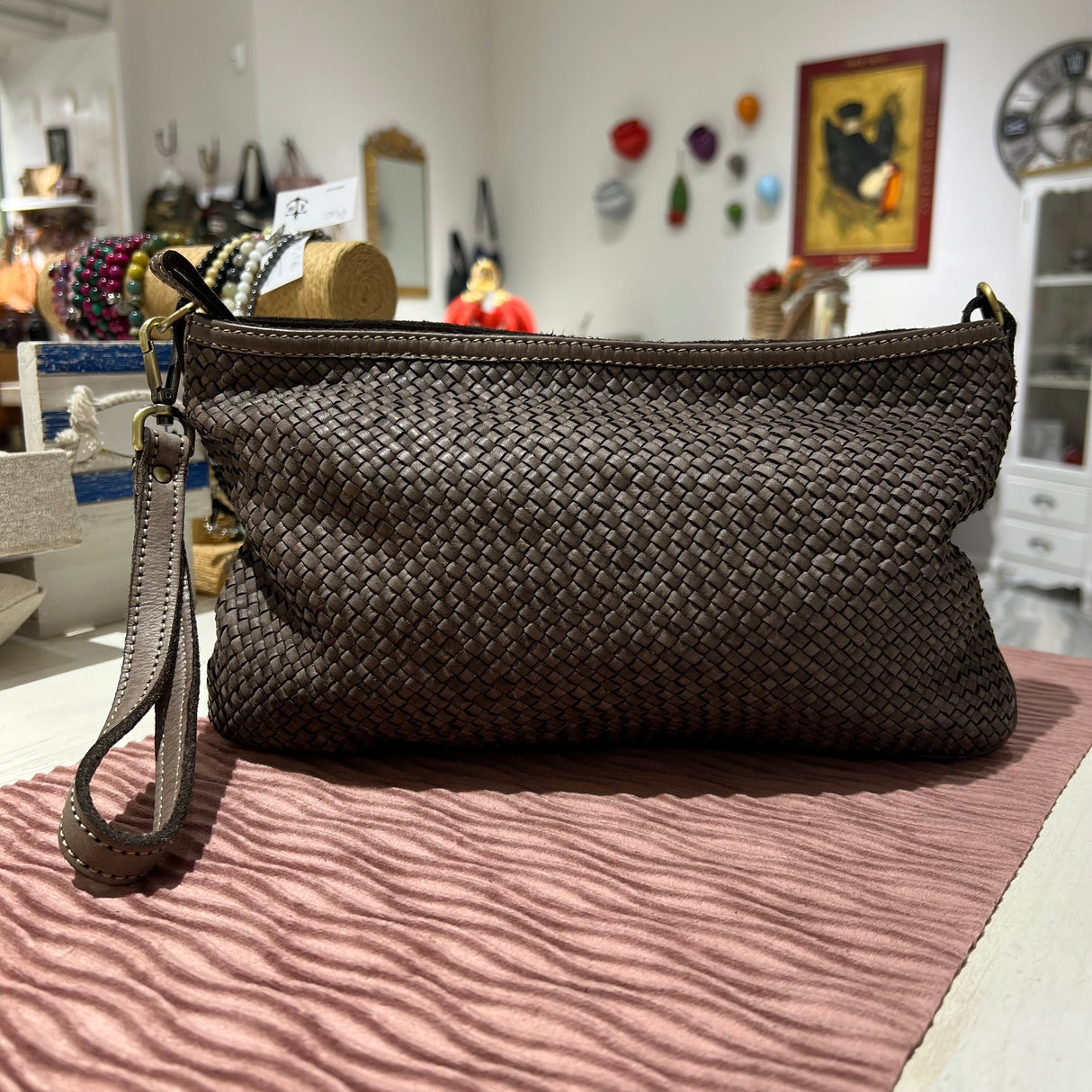 Pochette Intreccio Taupe