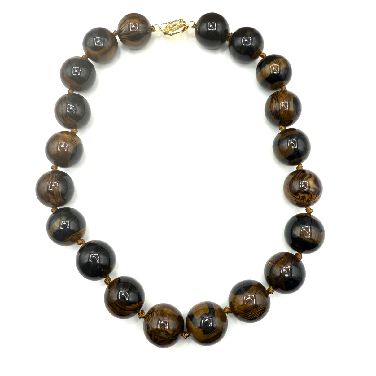 Collana sfere in Resina Occhio di Tigre 2