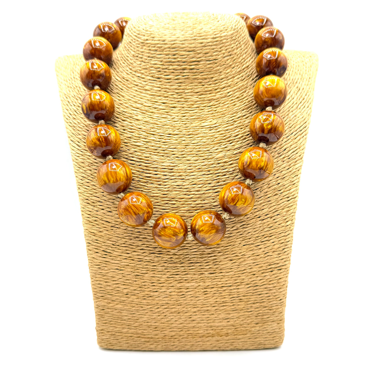 Collana sfere in Resina Occhio di Tigre