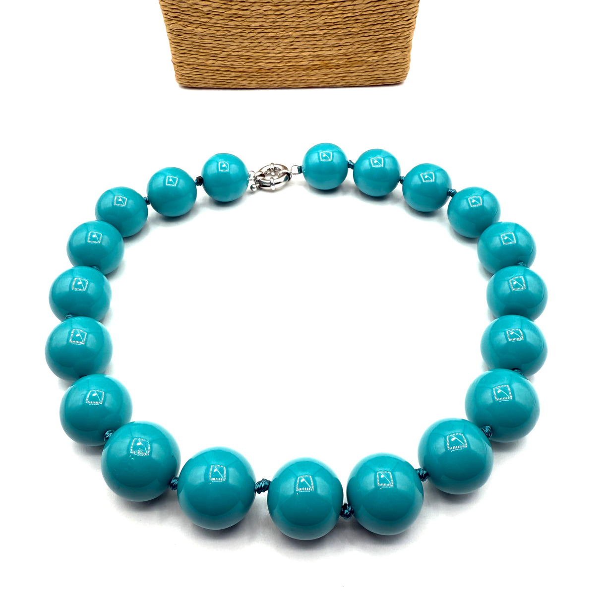 Collana sfere in Resina Verde Oltremare