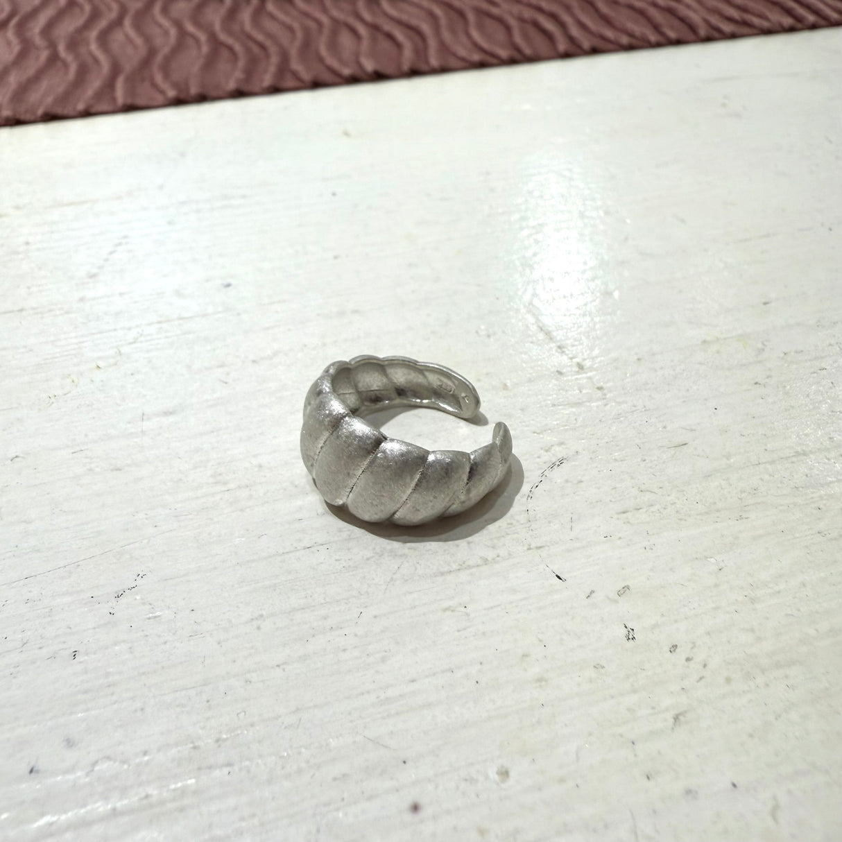 Anello Fascia satinata Croissant Argento925