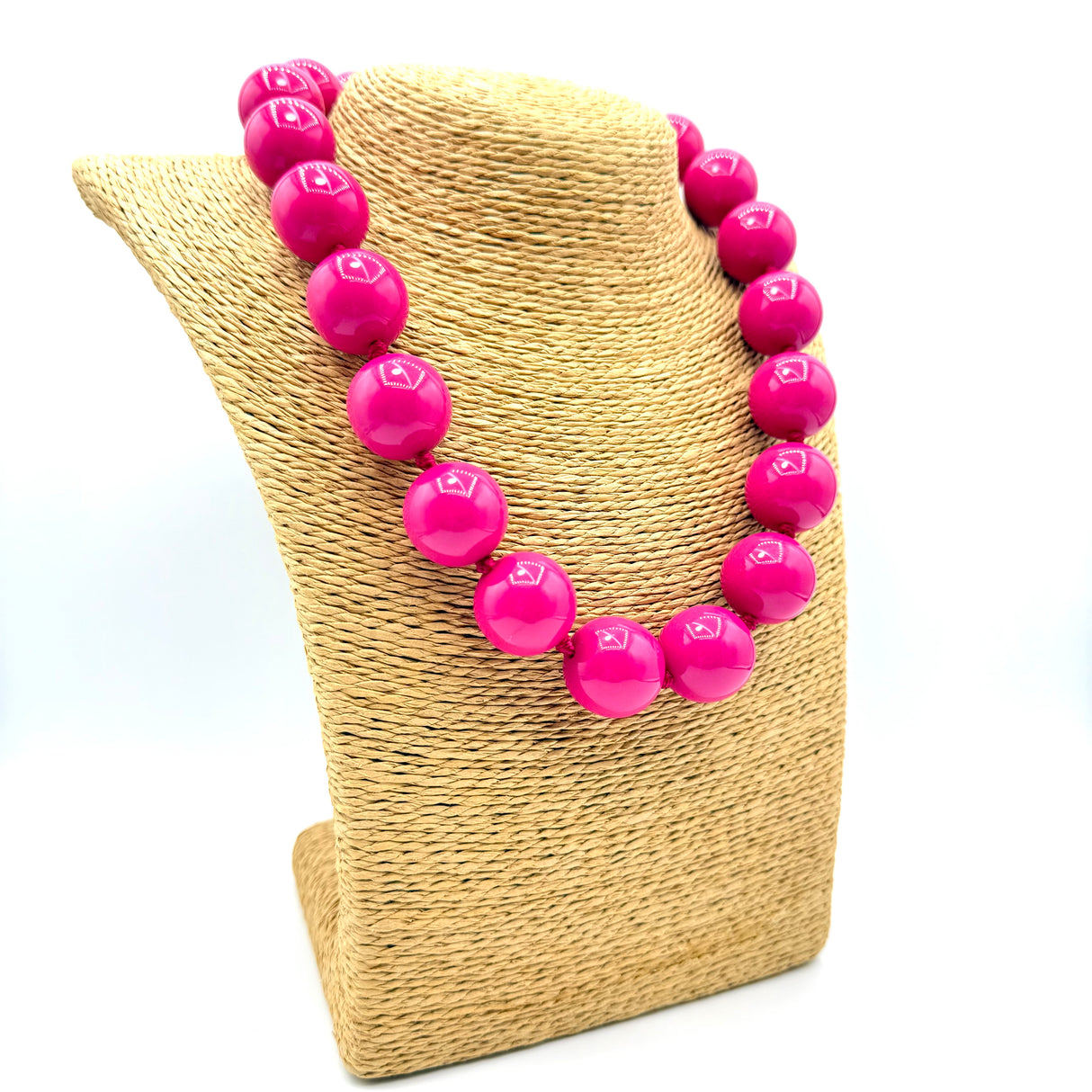 Collana sfere in Resina Fucsia