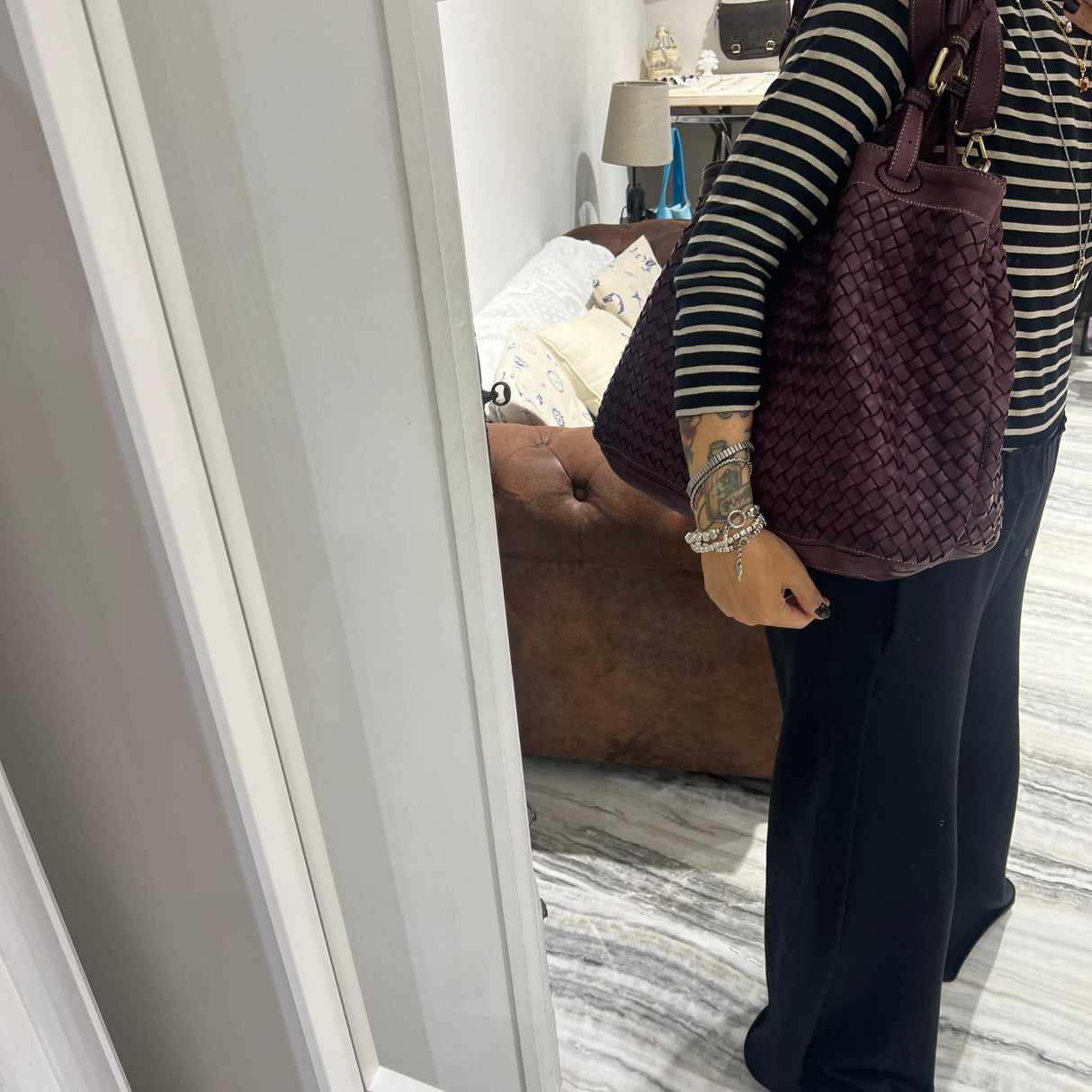 Borsa Intreccio Big Borgogna