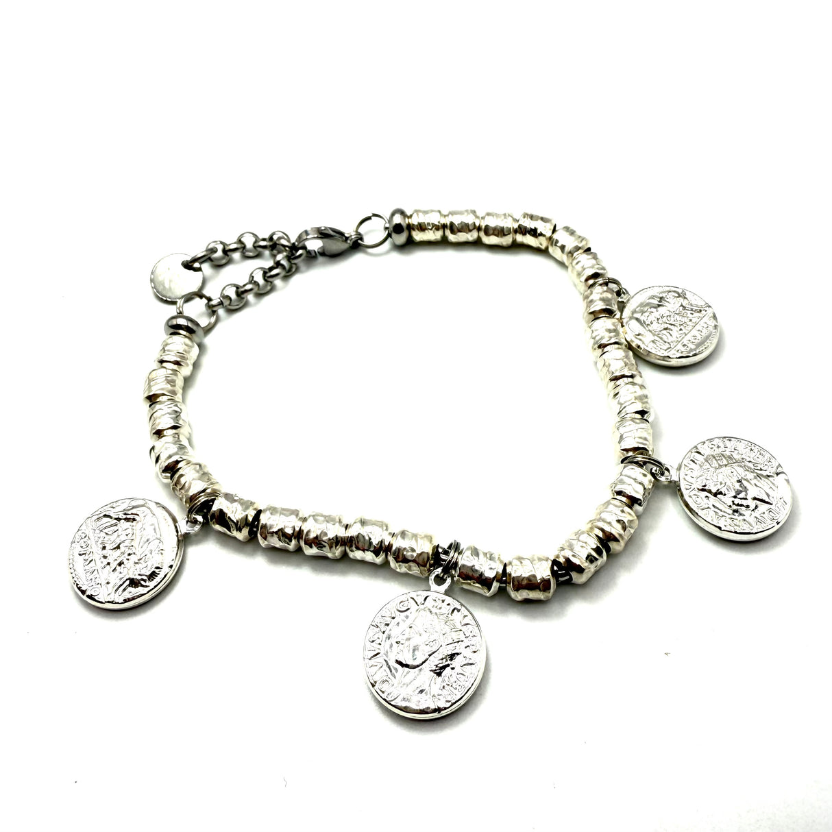 Bracciale pepite Small e Monete Argento925