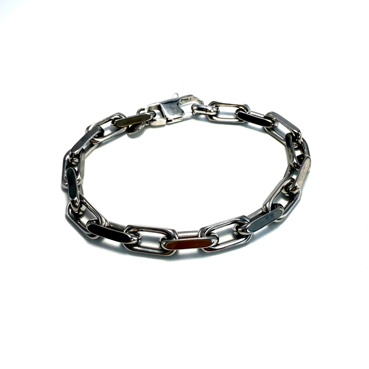 Bracciale maglia rolò rettangolo acciaio inossidabile