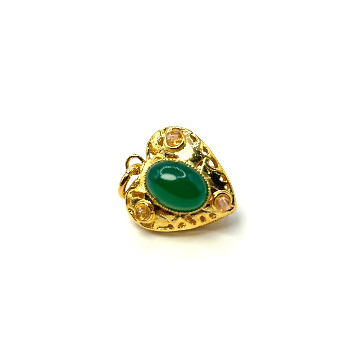 Charm Lanterna Cuore Giada verde