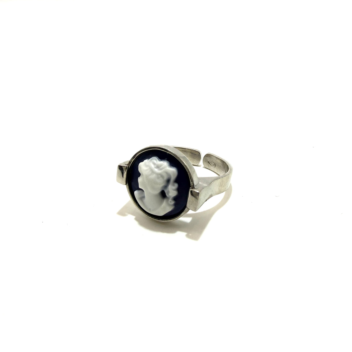 Anello Cammeo Blu regolabile Argento925