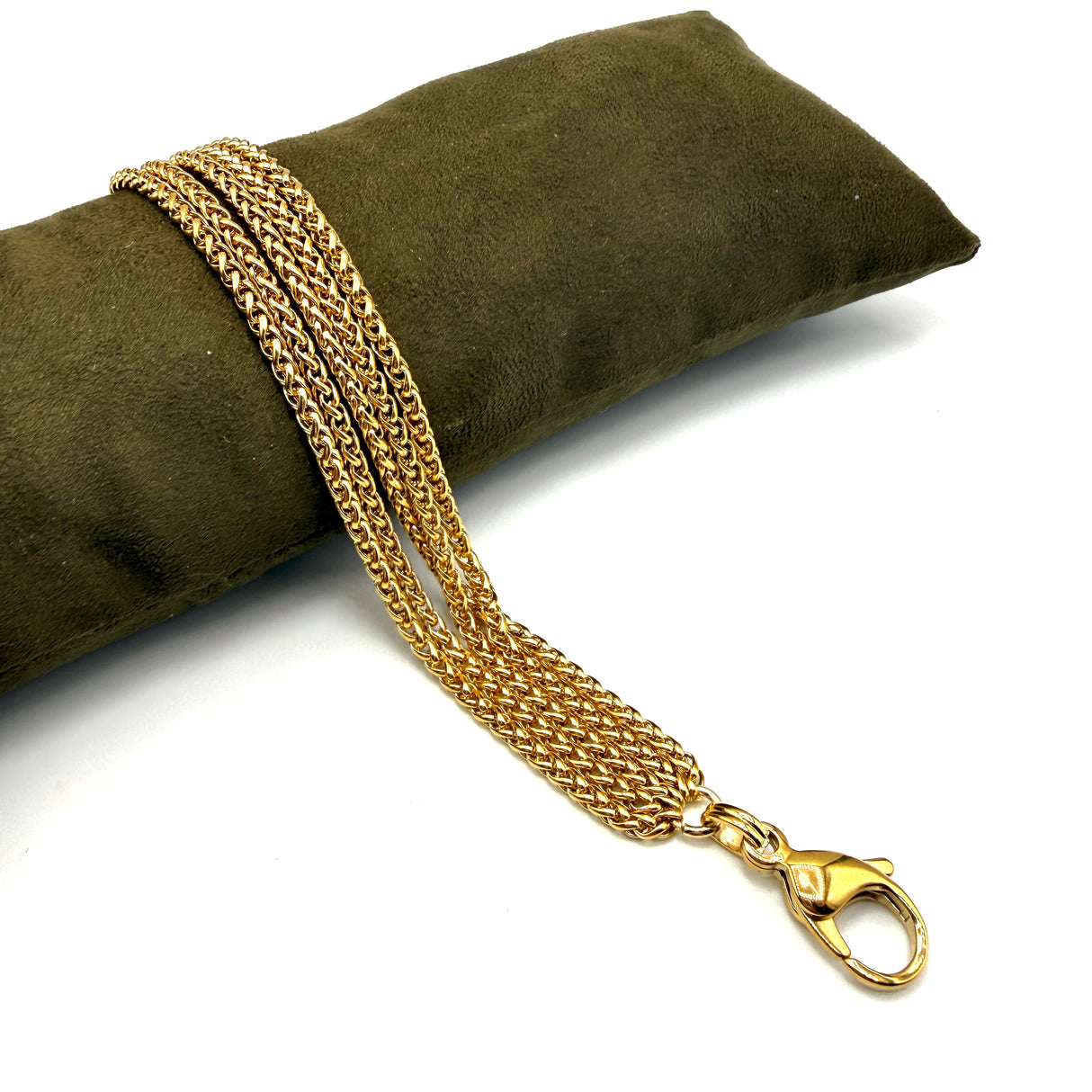 Bracciale Multifili Spiga dorata 3 mm acciaio inossidabile