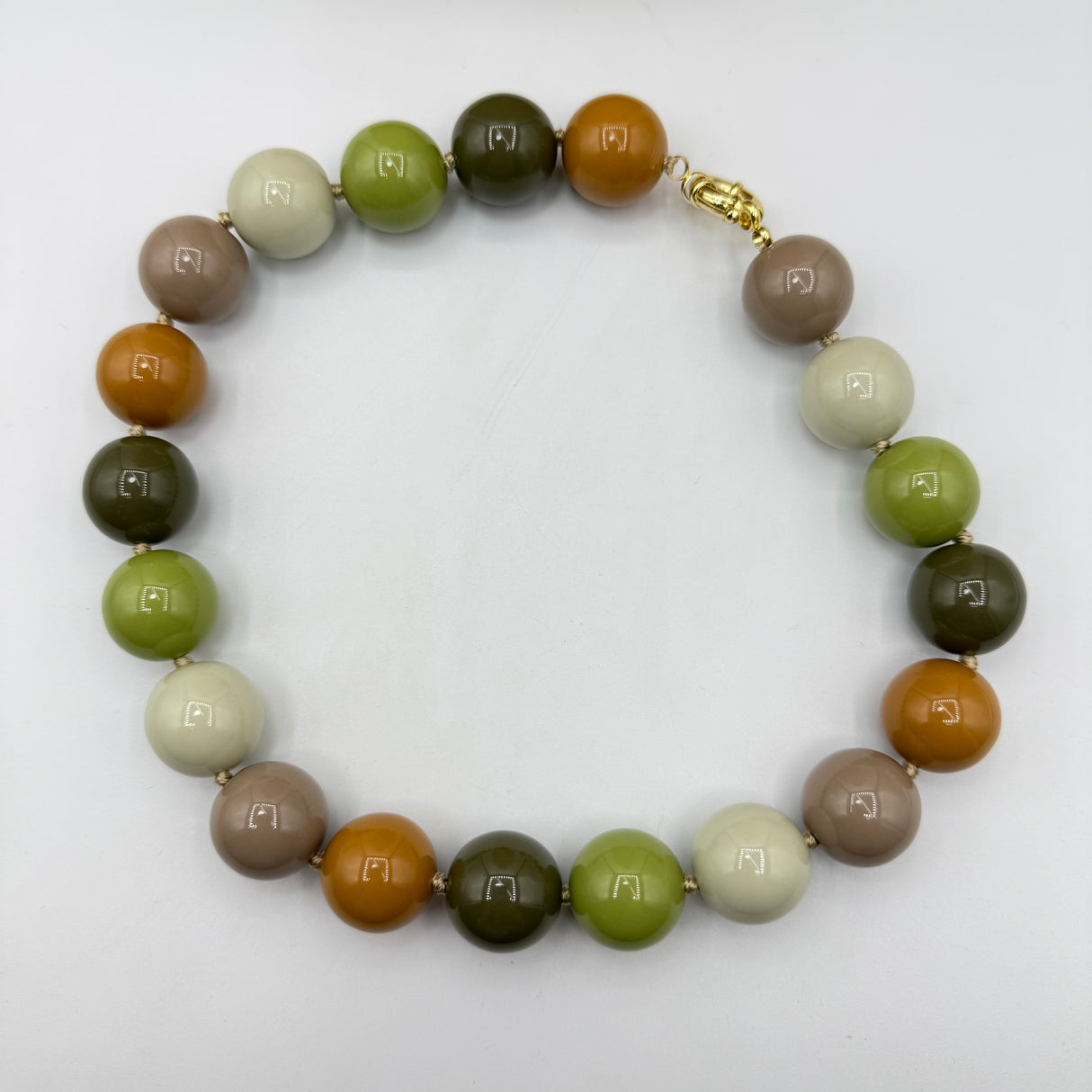 Collana sfere in Resina Multicolor Verde