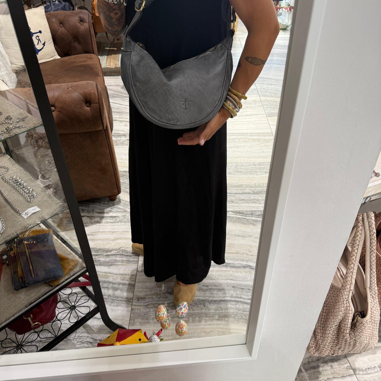 Borsa Marsupio Mezzaluna Grigia