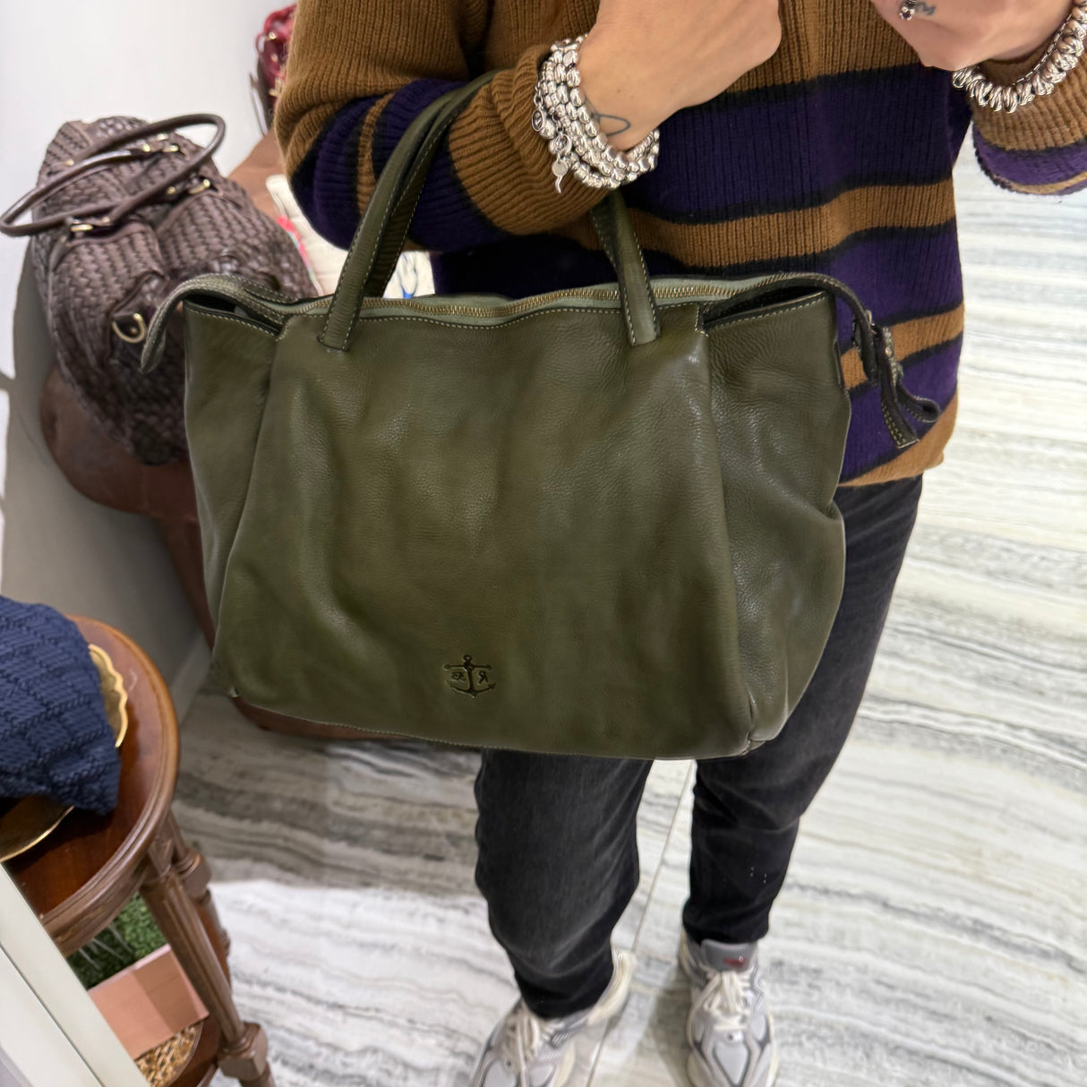 Borsa Shopper Ron Verde Militare