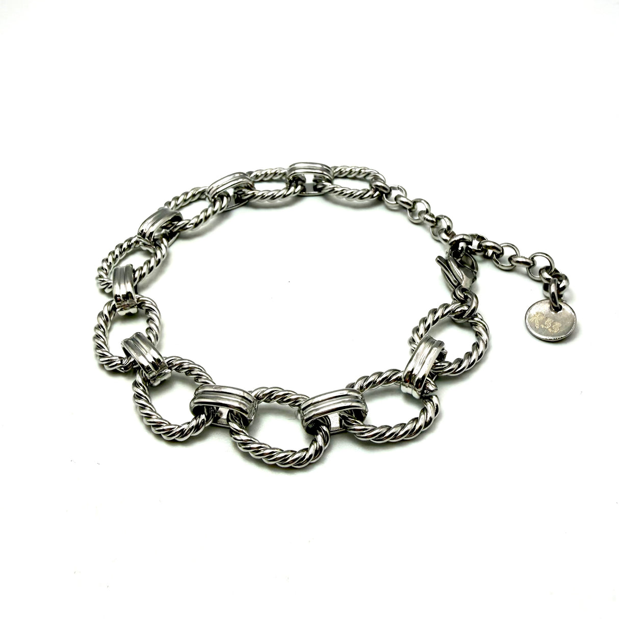 Bracciale rolò torcioni alternati acciaio inossidabile