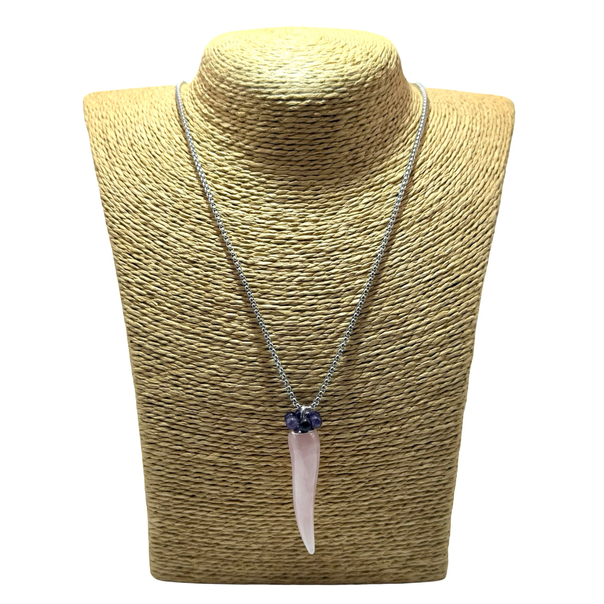 Collana Lucky Corno Quarzo Rosa