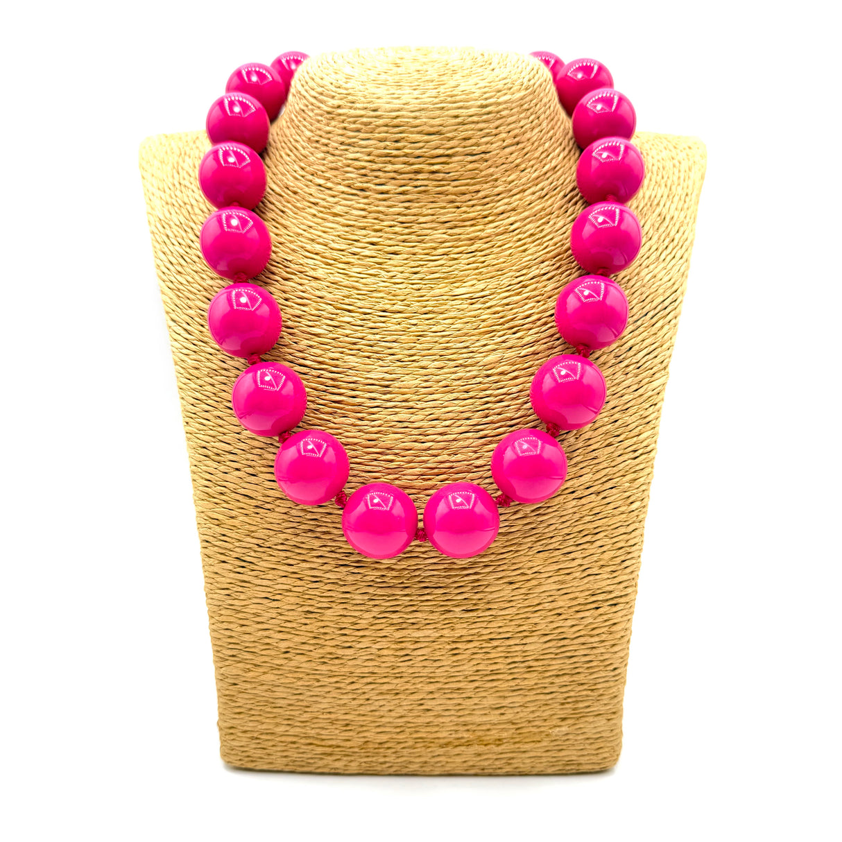 Collana sfere in Resina Fucsia