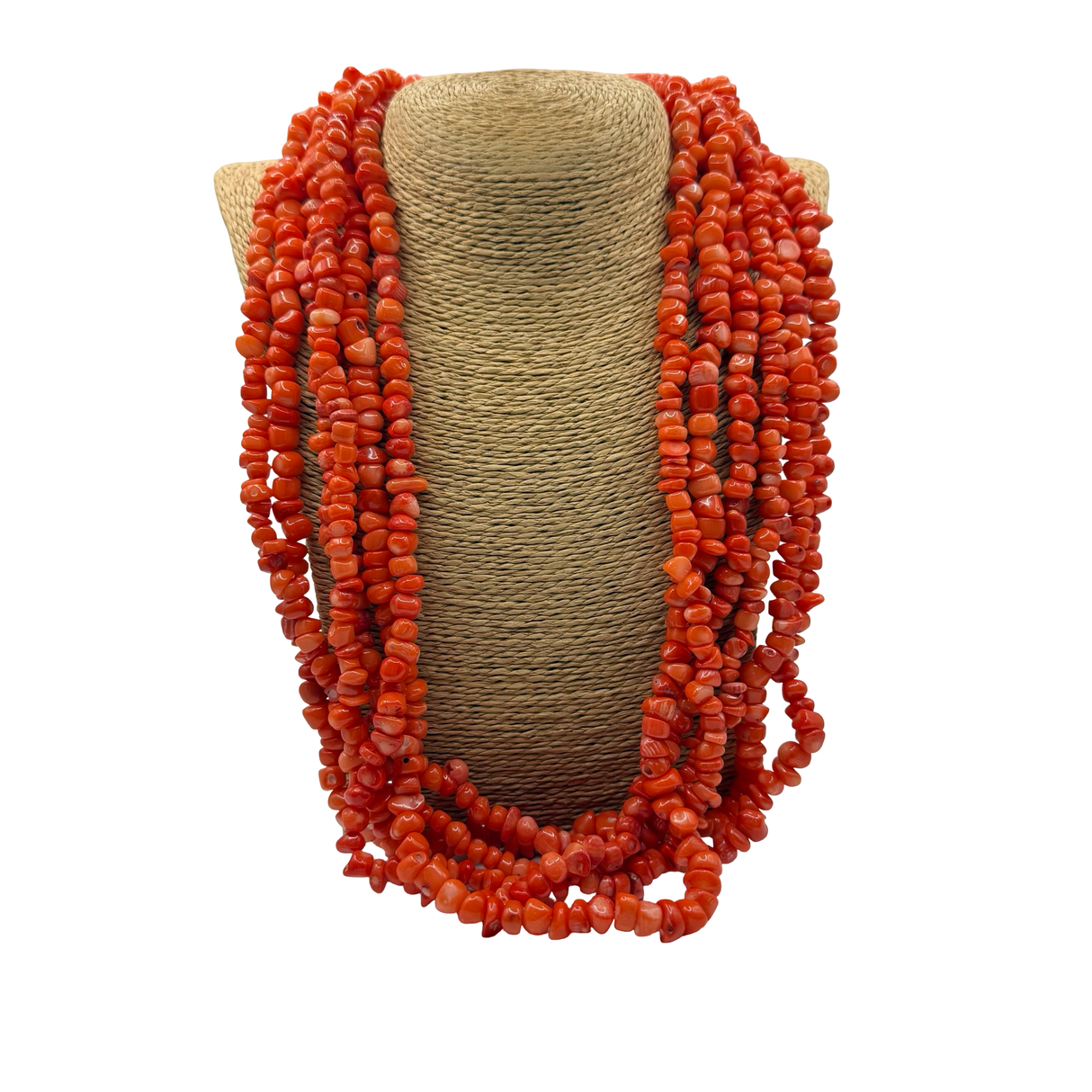 Collana Multifili Corallo Bamboo Rosso chiaro