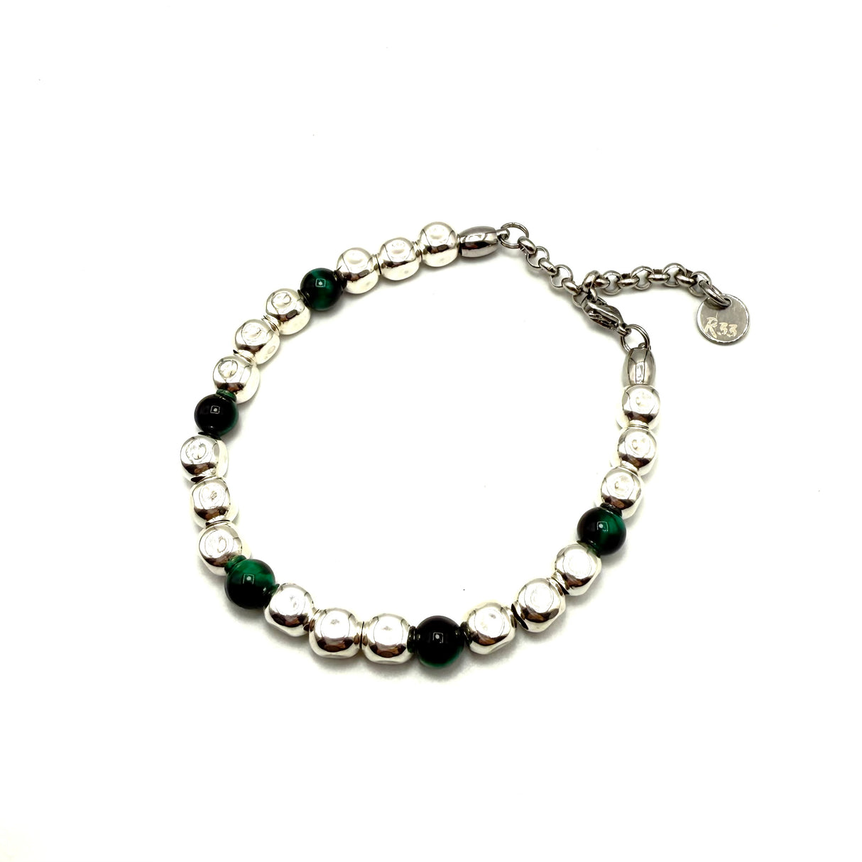 Bracciale Pepite Cubo Argento925 e Occhio di Tigre