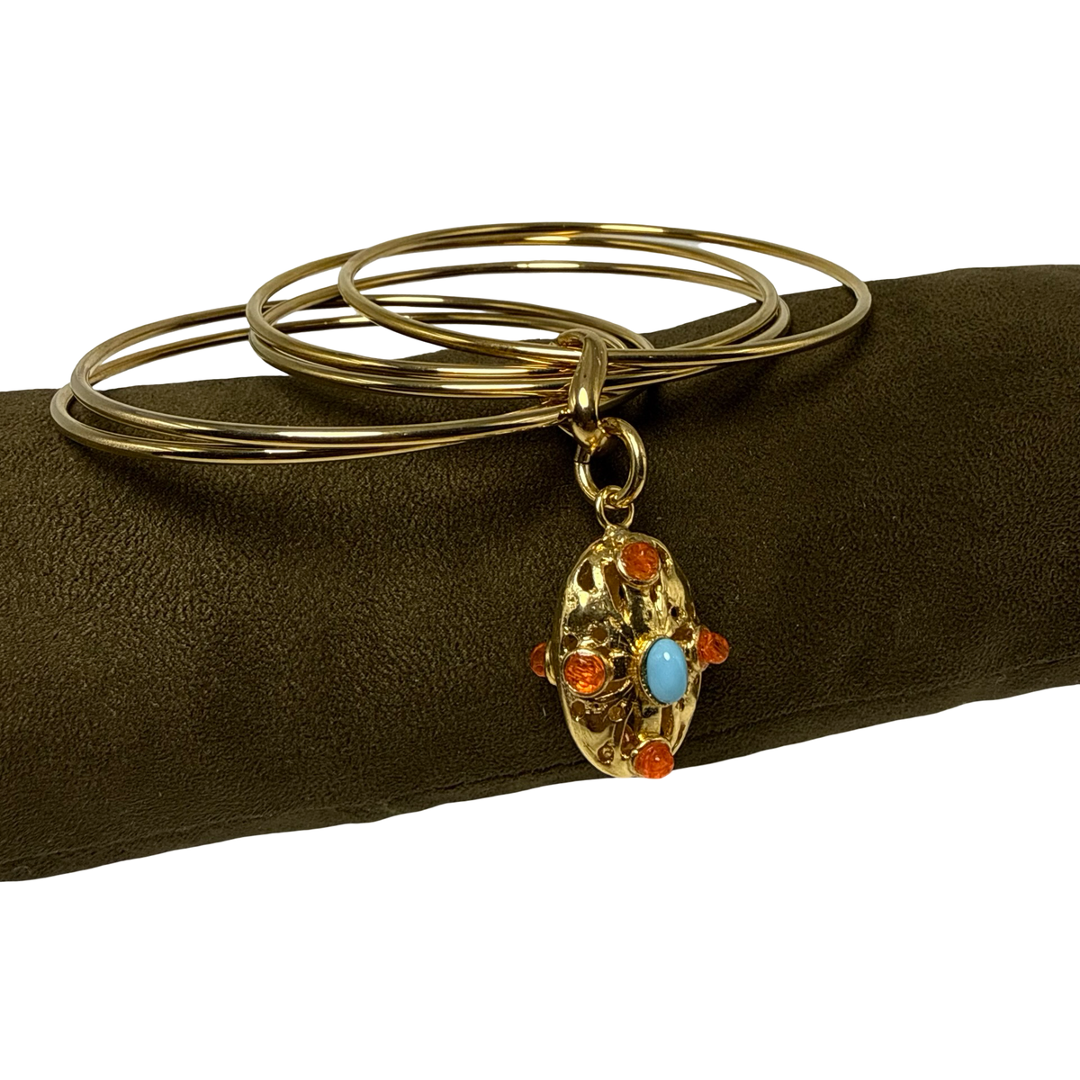 Bracciale 6 fili Lanterna Ovale Turchese e Corniola