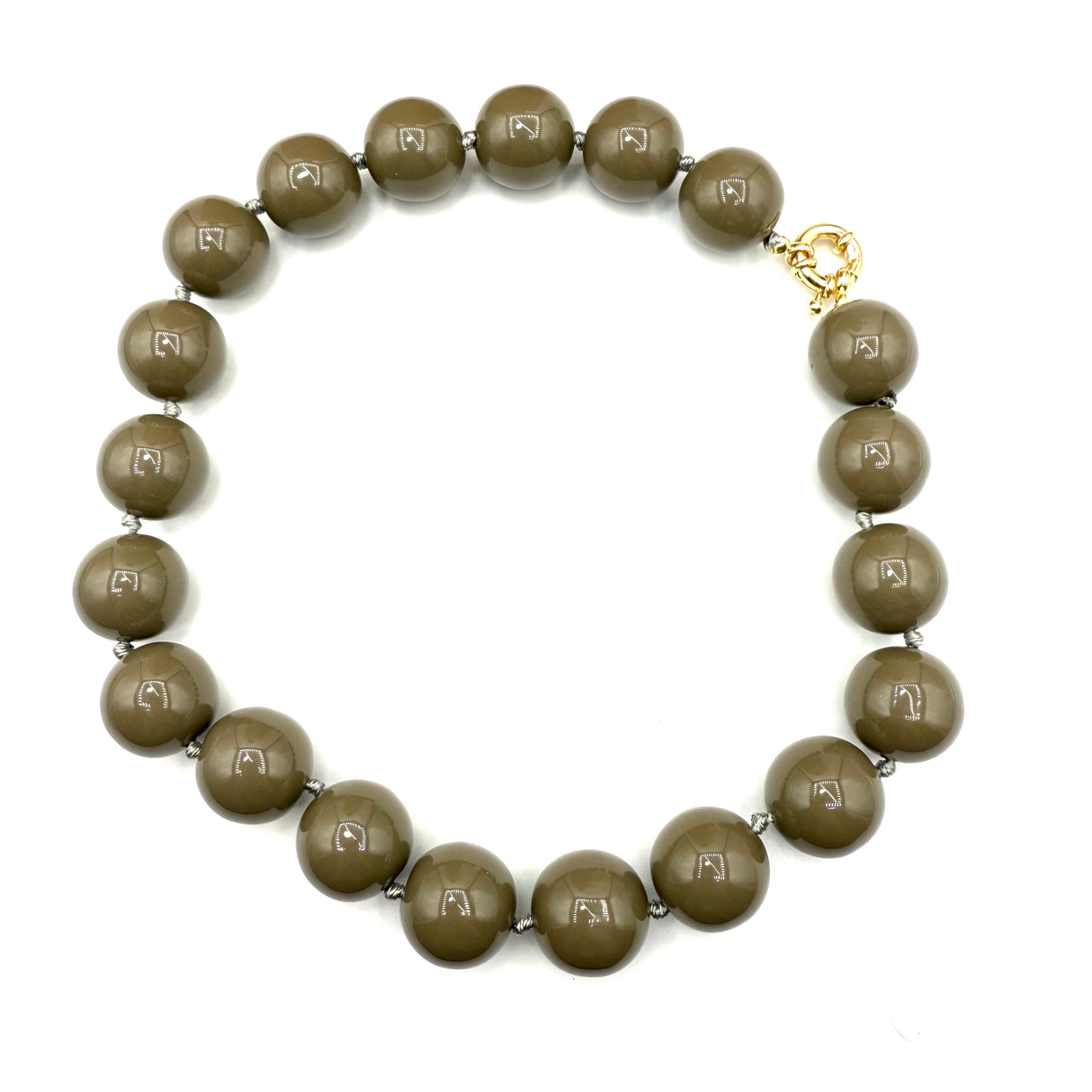 Collana sfere in Resina Taupe