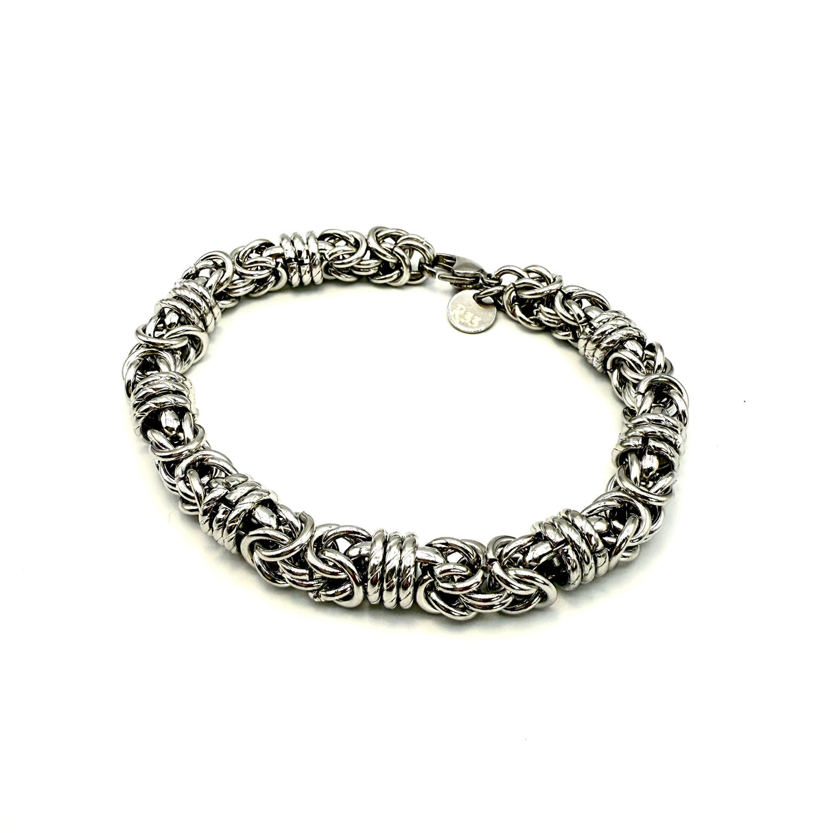 Bracciale Bizantina con anelli ritorti 0,8 mm