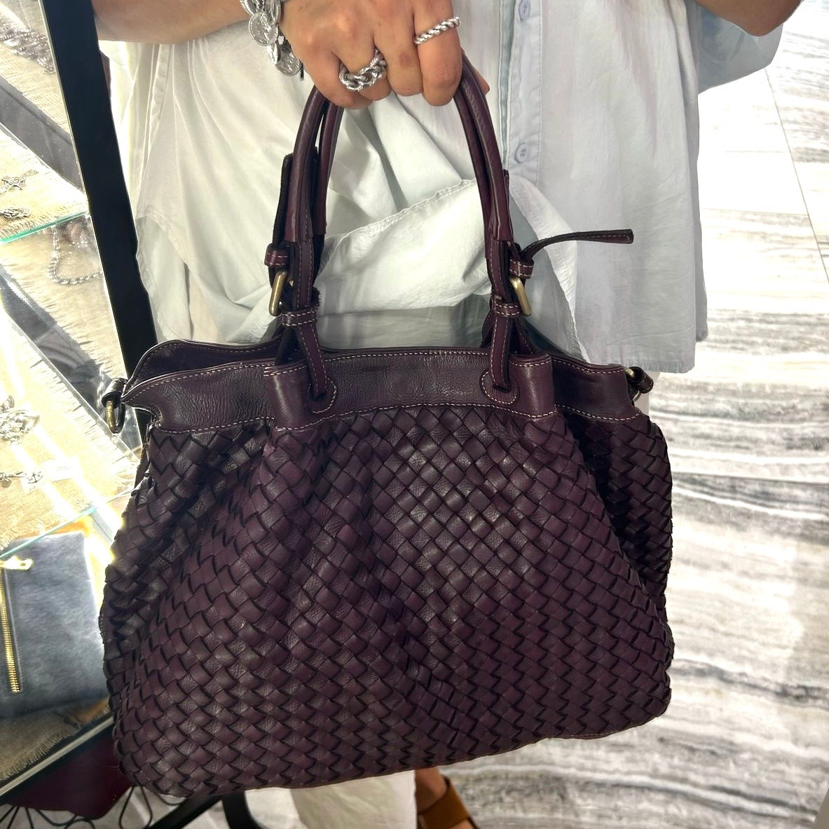 Borsa Intreccio Big Borgogna